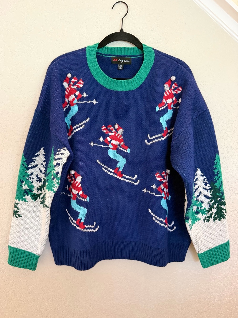 33 Degrees Ski Bunny Christmas Sweater - Size XL